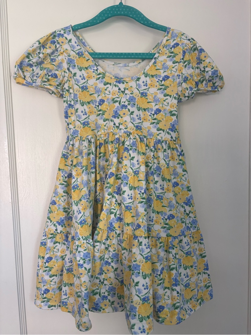 Janie & Jack Yellow Floral Cotton Dress - Short Sleeve 6T